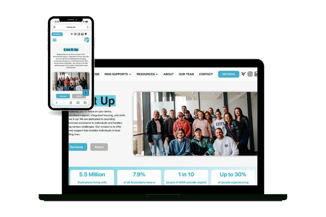 Live It Up Custom Web Design by Young & Heever